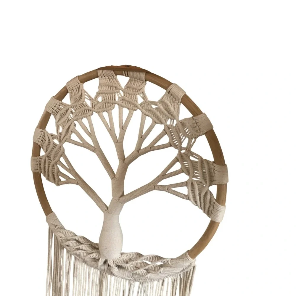 Handmade Macrame Tree Of Life Dreamcatcher Wall Hanging Decor 36